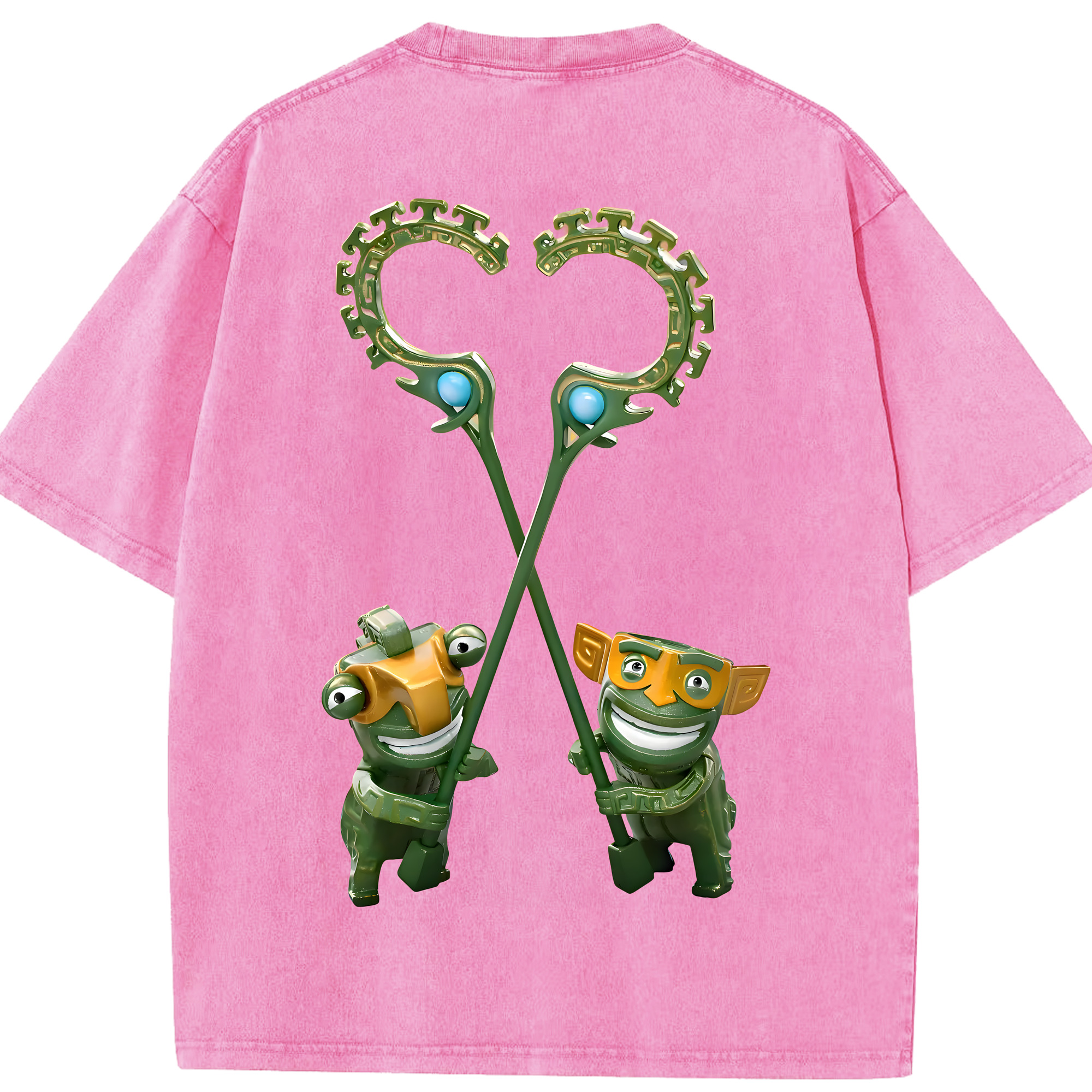 （画像用） Ne Zha 2 ナタ 魔童の大暴れ 綿100% ヴィンテージ風 半袖Tシャツ（背面プリント）